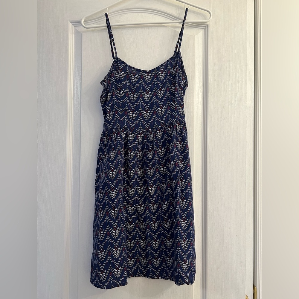 H&M Blue Patterned Summer Dress Size 4